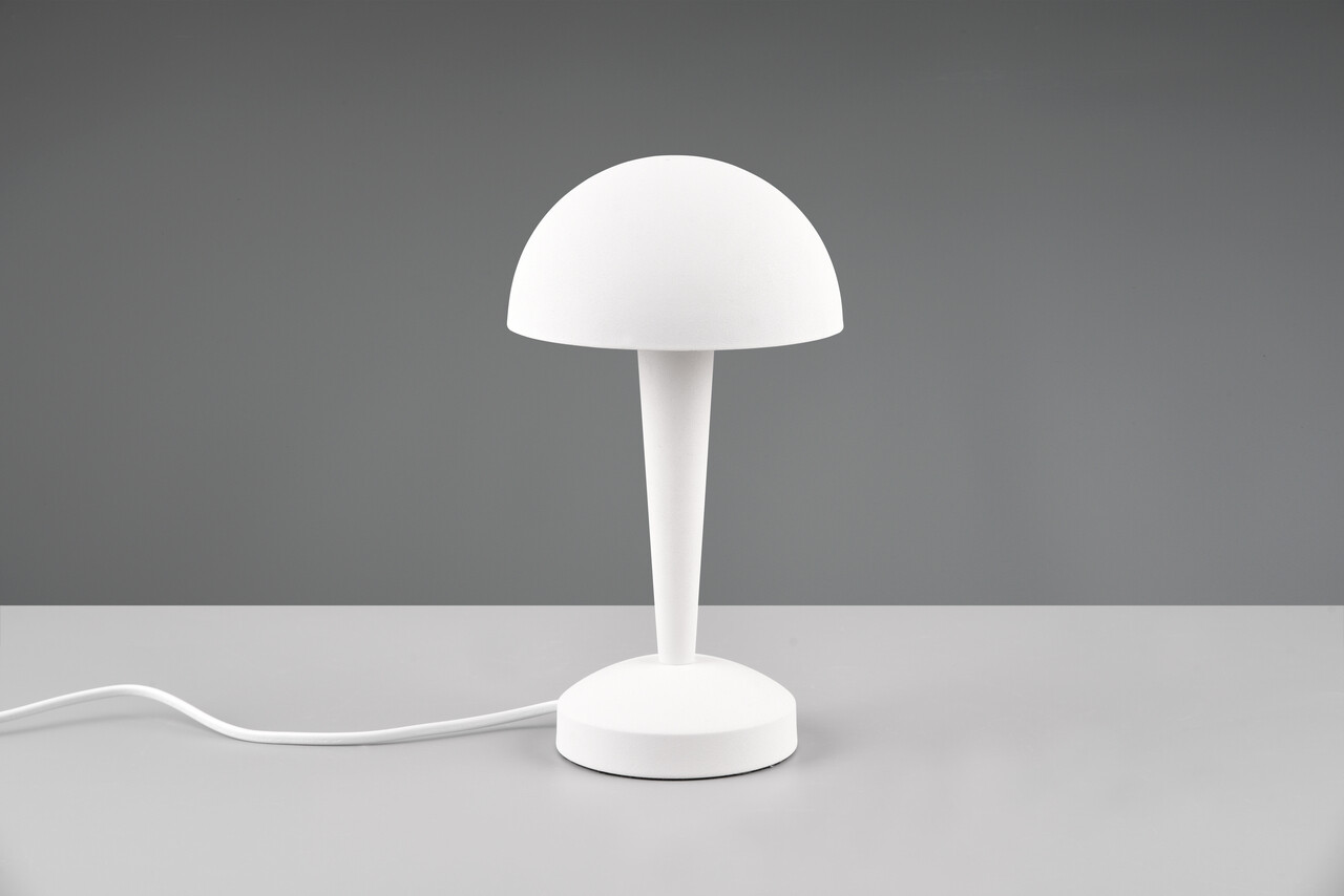 Lampa de masa Canaria, RL, 15x26.5 cm, 4.9W, 1x E14, metal, alb mat - imagine 5